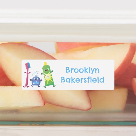 歯ブラシ歯磨き歯磨きパーソナライズされた台 ラベル (貼付)