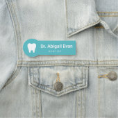 歯モダン光ティール（緑がかった色）プロフェッショナル歯科矯正医 名札 (インサイチュ)