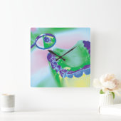 歯モデル鏡の検討の歯科医の柱時計 スクエア壁時計 (ホーム)