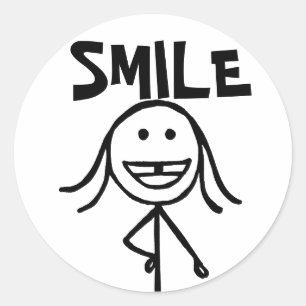 歯付き女の子のギャップスマイルシール ラウンドシール