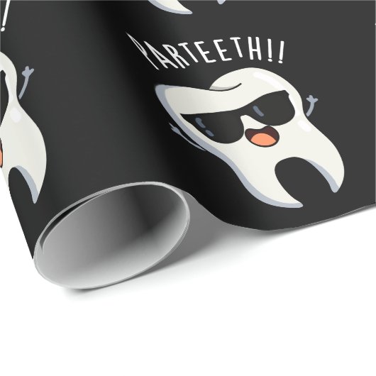 歯付き歯おもしろい歯パンダークBG ラッピングペーパー (ロールコーナー)