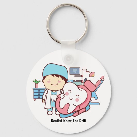 歯付き歯科のアニメーション キーホルダー (正面)