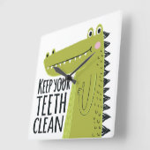 歯保が綺麗 スクエア壁時計 (傾斜)