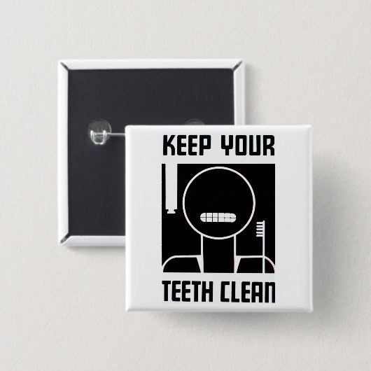 歯保が綺麗 缶バッジ (正面&裏面)