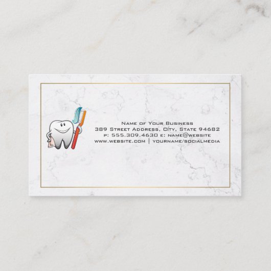 歯保持歯ブラシ |歯科 名刺 (裏面)