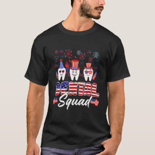 歯分歯アメリカ国旗7月Denti日4日 Tシャツ