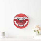 歯列矯正パーソナライズされた事務所の歯列矯正装置に名前を付ける ラウンド壁時計 (ホーム)