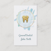 歯医モダン者金ゴールド歯のロゴ名刺 予約カード (正面)