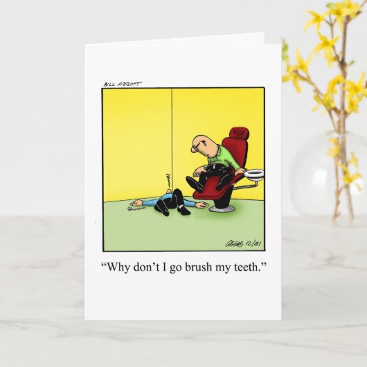 歯医者おもしろいのユーモア空白のグリーティングカード カード (黄色い花)