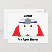 歯医者おもしろいの歯のヒーローをパーソナライズすごいする ポストカード (正面/裏面)