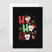 歯医者おもしろいクリスマス歯の歯科ギフトレッドプライ 招待状 (正面/裏面)