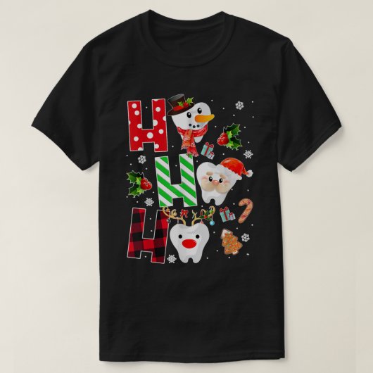 歯医者おもしろいクリスマス歯の歯科ギフトレッドプライ Tシャツ (デザイン正面)