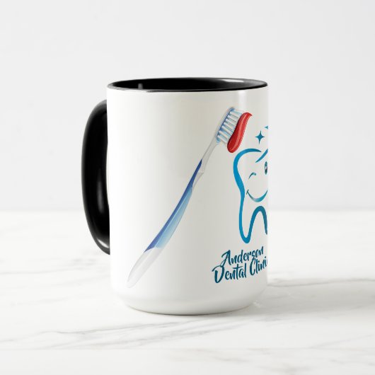 歯医者おもしろい歯ブラシマグ🦷ブスタイリッシュルー マグカップ (正面左)