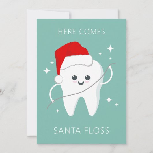 歯医者おもしろい歯科メリークリスマス シーズンカード (正面)