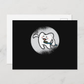 歯医者おもしろい歯科学生ユーモアのギフト歯Bru ポストカード (正面/裏面)