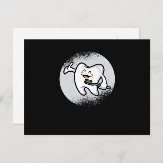 歯医者おもしろい歯科学生ユーモアのギフト歯Bru ポストカード (正面/裏面)