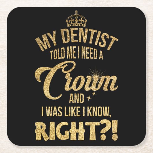 歯医者から聞いた スクエアペーパーコースター (正面)