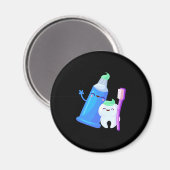 歯医者かわいい歯の技術者の衛生士 マグネット (正面/裏面)