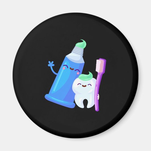 歯医者かわいい歯の技術者の衛生士 マグネット (正面)