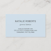 歯医者かわいい白歯ベビーブルーデンタルケア 名刺 (裏面)