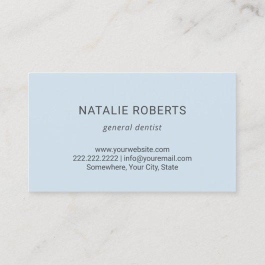 歯医者かわいい白歯ベビーブルーデンタルケア 名刺 (裏面)
