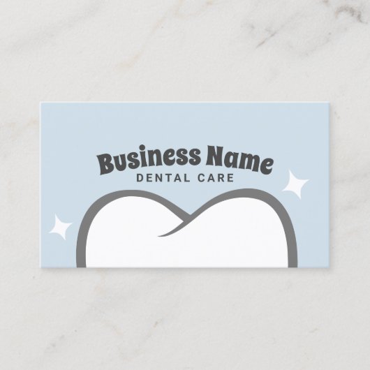 歯医者かわいい白歯ベビーブルーデンタルケア 名刺 (正面)
