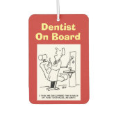 歯医者が乗ってる。歯科おもしろい医の漫画。 カーエアーフレッシュナー (正面)