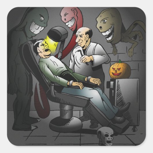 歯医者さんでハロウィンの夜 ステッカー (正面)