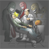 歯医者さんでハロウィンの夜 ステッカー シール (正面)
