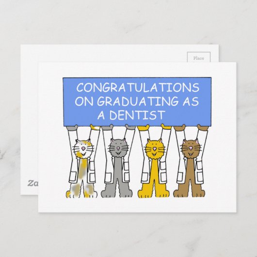 歯医者としての卒業おめでとう 案内ポストカード (正面/裏面)
