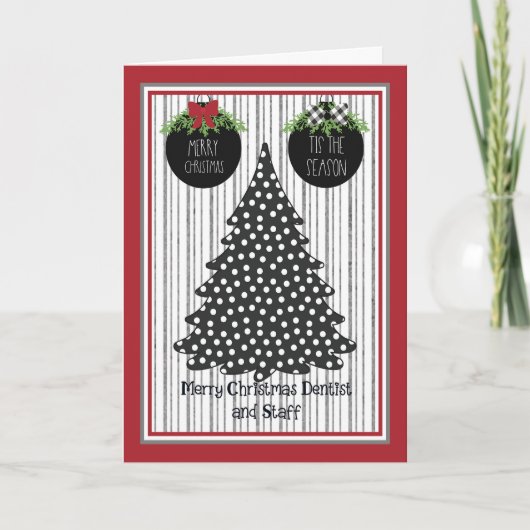 歯医者とスタッフのためのクリスマスカード サンキューカード (正面)