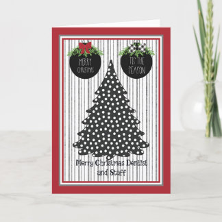 歯医者とスタッフのためのクリスマスカード サンキューカード