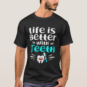 歯医者にかかると命が伸びる Tシャツ