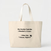 歯医者に言われた ラージトートバッグ (正面)