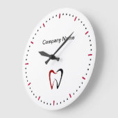 歯医者のオフィスのロゴの壁掛けテンプレート ラージ壁時計 (傾斜)