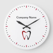 歯医者のオフィスのロゴの壁掛けテンプレート ラージ壁時計 (正面)