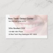 歯医者のオフィスアポイントメントのリマインダ 名刺 (正面)