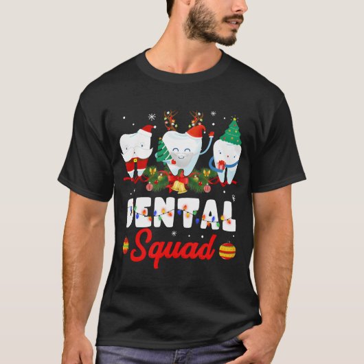 歯医者のクリスマスの友達 Tシャツ (正面)