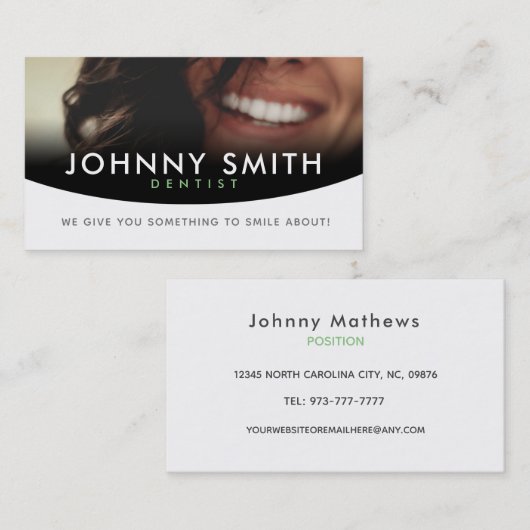 歯医者のスローガン名刺 名刺 (正面/裏面)