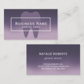 歯医者のパープルエレガントグラデーションデンタルケア 名刺 (正面/裏面)