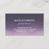 歯医者のパープルエレガントグラデーションデンタルケア 名刺 (裏面)