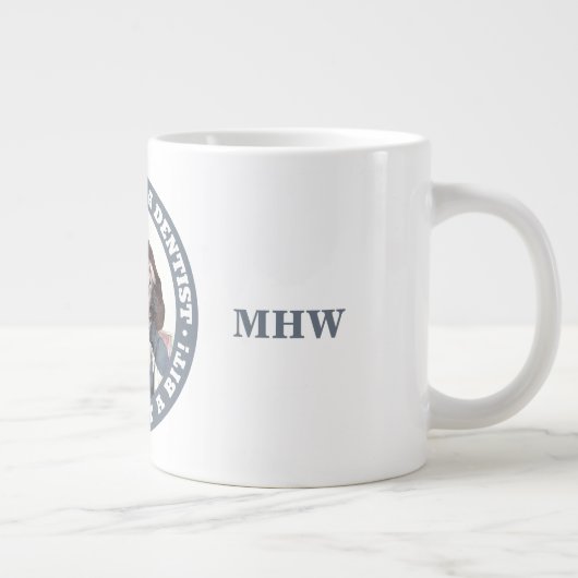 歯医者のユーモアカスタムモノグラムマグ ジャンボコーヒーマグカップ (右)