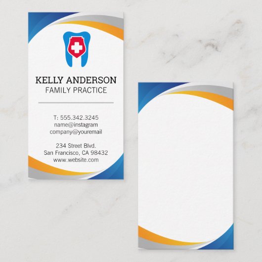 歯医者のロゴ |ヘルスケア 名刺 (正面/裏面)