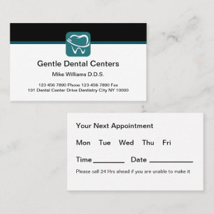 歯医者の予算アポイントメント名刺 名刺