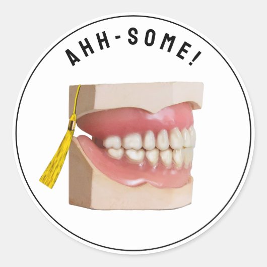 歯医者の卒業封筒用シール ラウンドシール (正面)