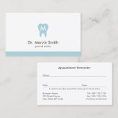 歯医者の名刺モノグラム歯アポイントメント 予約カード (正面/裏面)