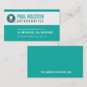 歯医者の名刺：: モダン歯のロゴ2玉 名刺 (正面/裏面)