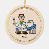 歯医者の名前を持つ歯医者の日のオーナメント セラミックオーナメント (正面)