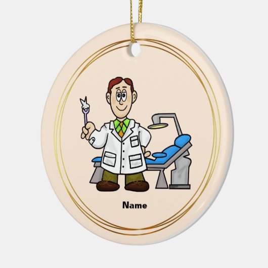 歯医者の名前を持つ歯医者の日のオーナメント セラミックオーナメント (左)