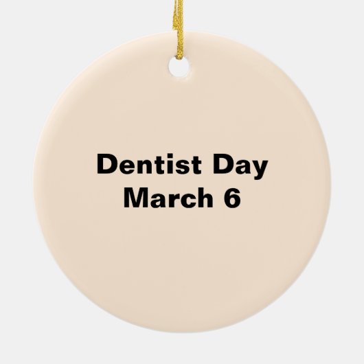 歯医者の名前を持つ歯医者の日のオーナメント セラミックオーナメント (裏面)